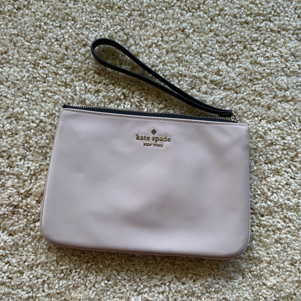 Kate Spade New‎ York Wristlet Clutch Beige Zip Pouch Bag